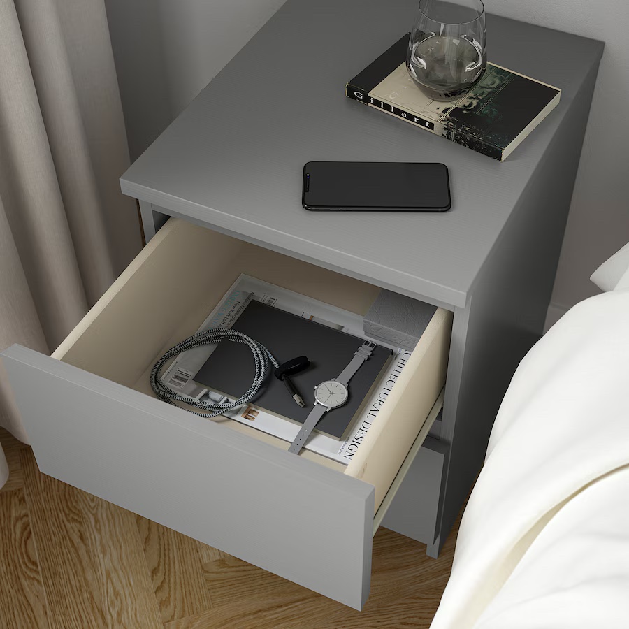 MALM 2-drawer chest, gray stained - photo 2