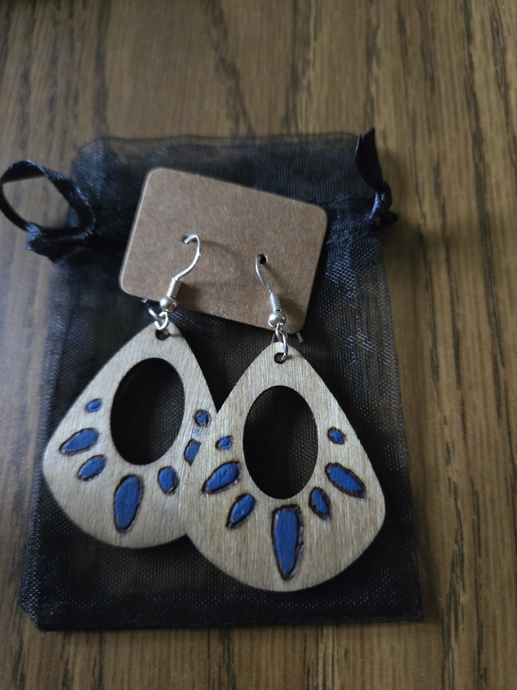 Wooden Dangle Earrings Handcrafted image indicator(2)