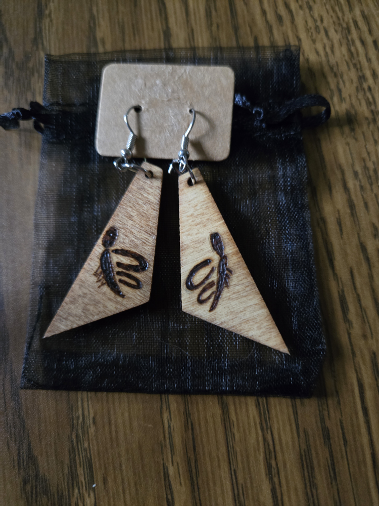 Wooden Dangle Earrings Handcrafted image indicator(6)