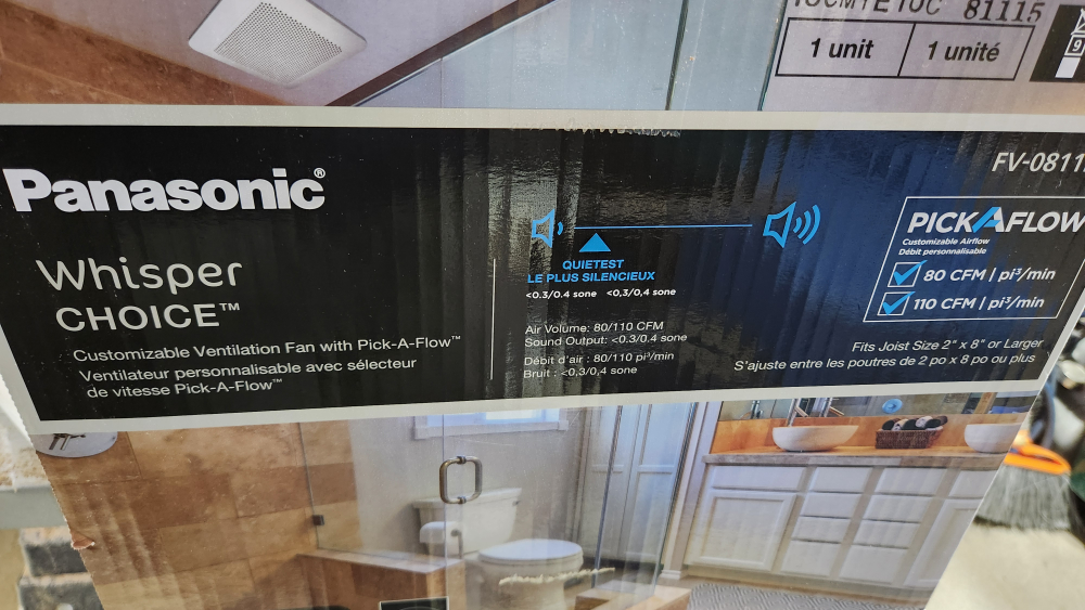 Panasonic Whisper Choice Bathroom Fan - photo 5