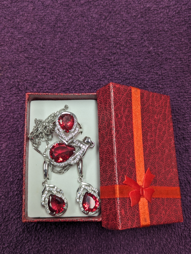 Jewelry Sets 925 Starling Silver Earrings/ Necklace/Ring - photo 4