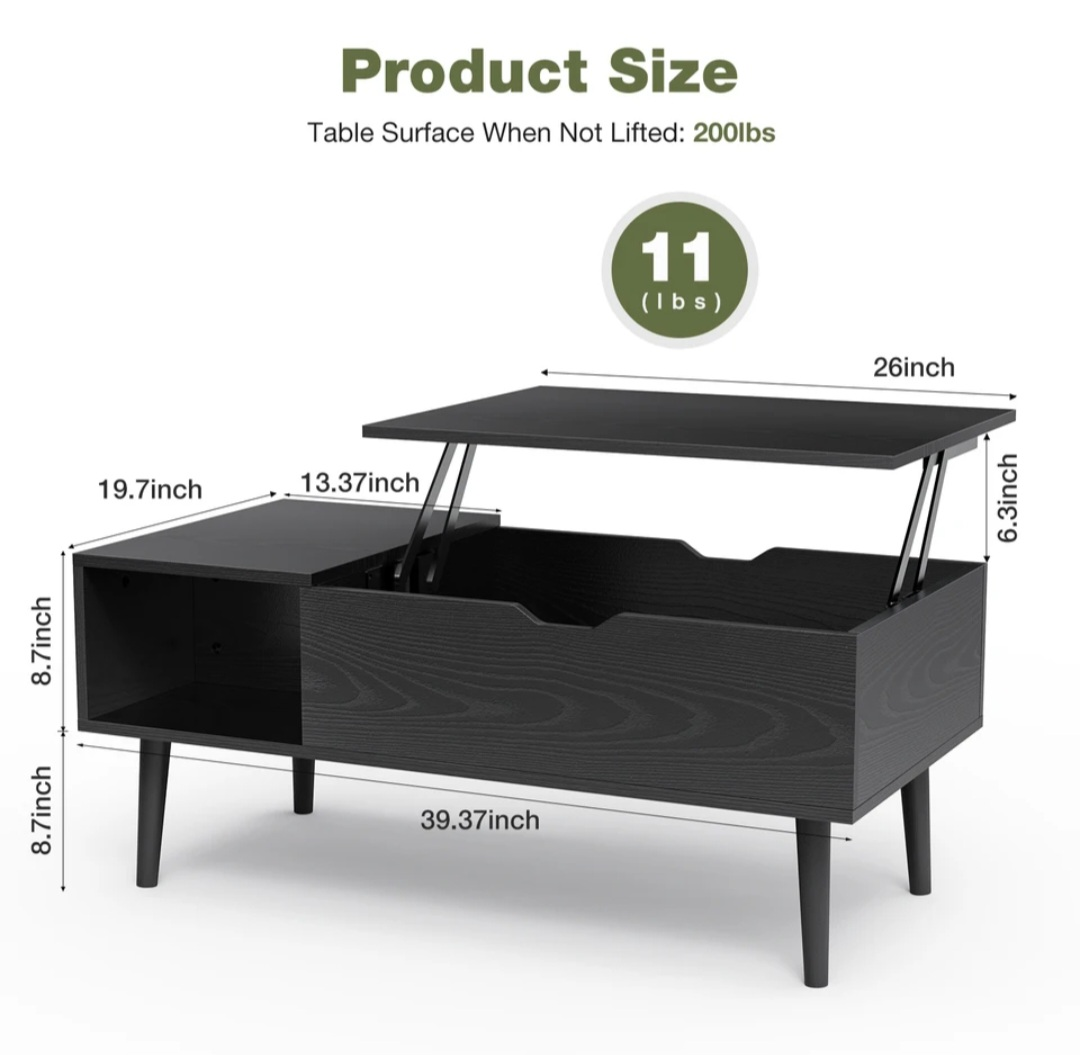 Top Lifted Coffee Table - photo 2