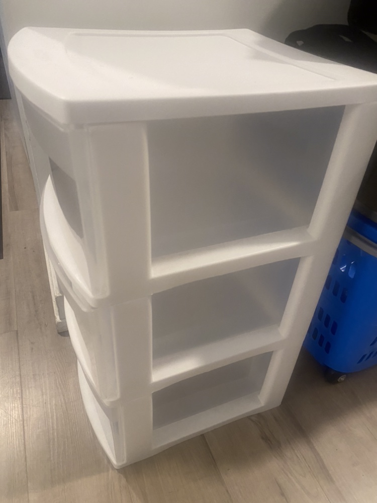 2 plastic storage bins. pick up square one serious only image indicator(4)