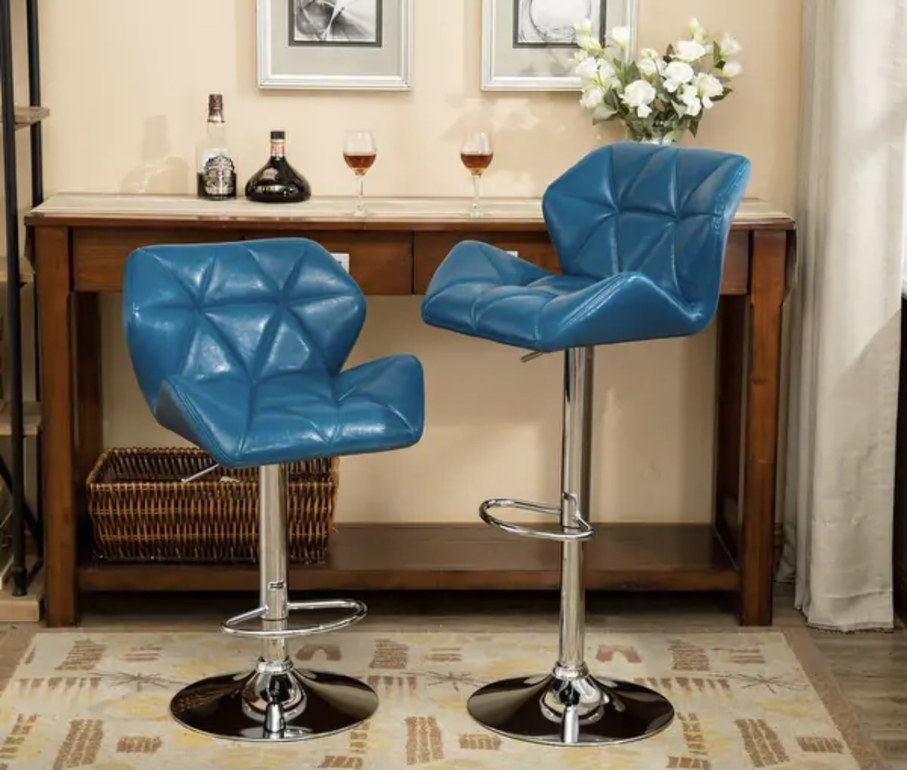Blue geometric Bar Stool - photo 2