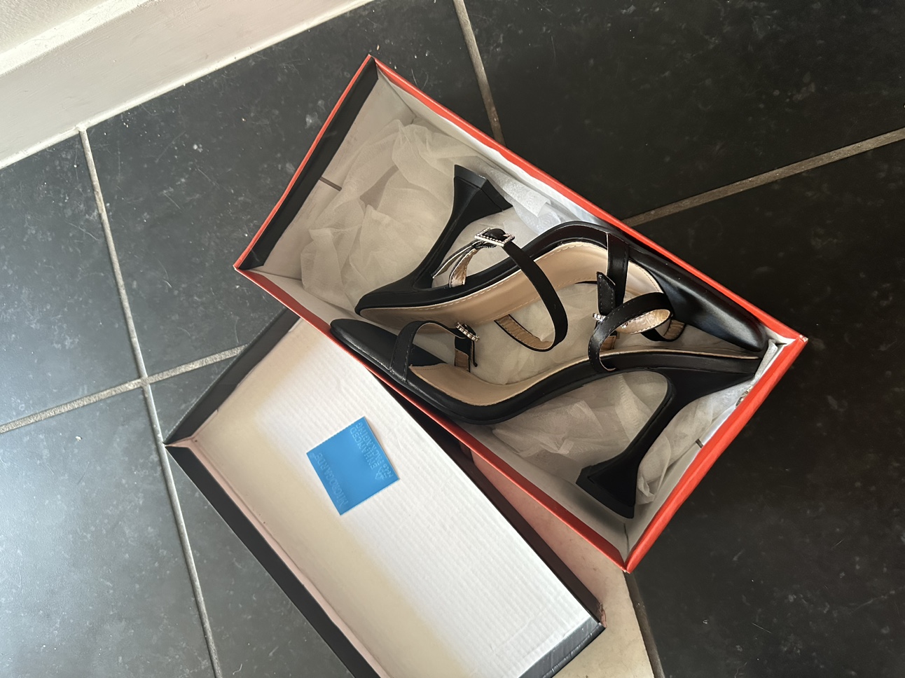RAID Black Heeled Sandals thumbnail