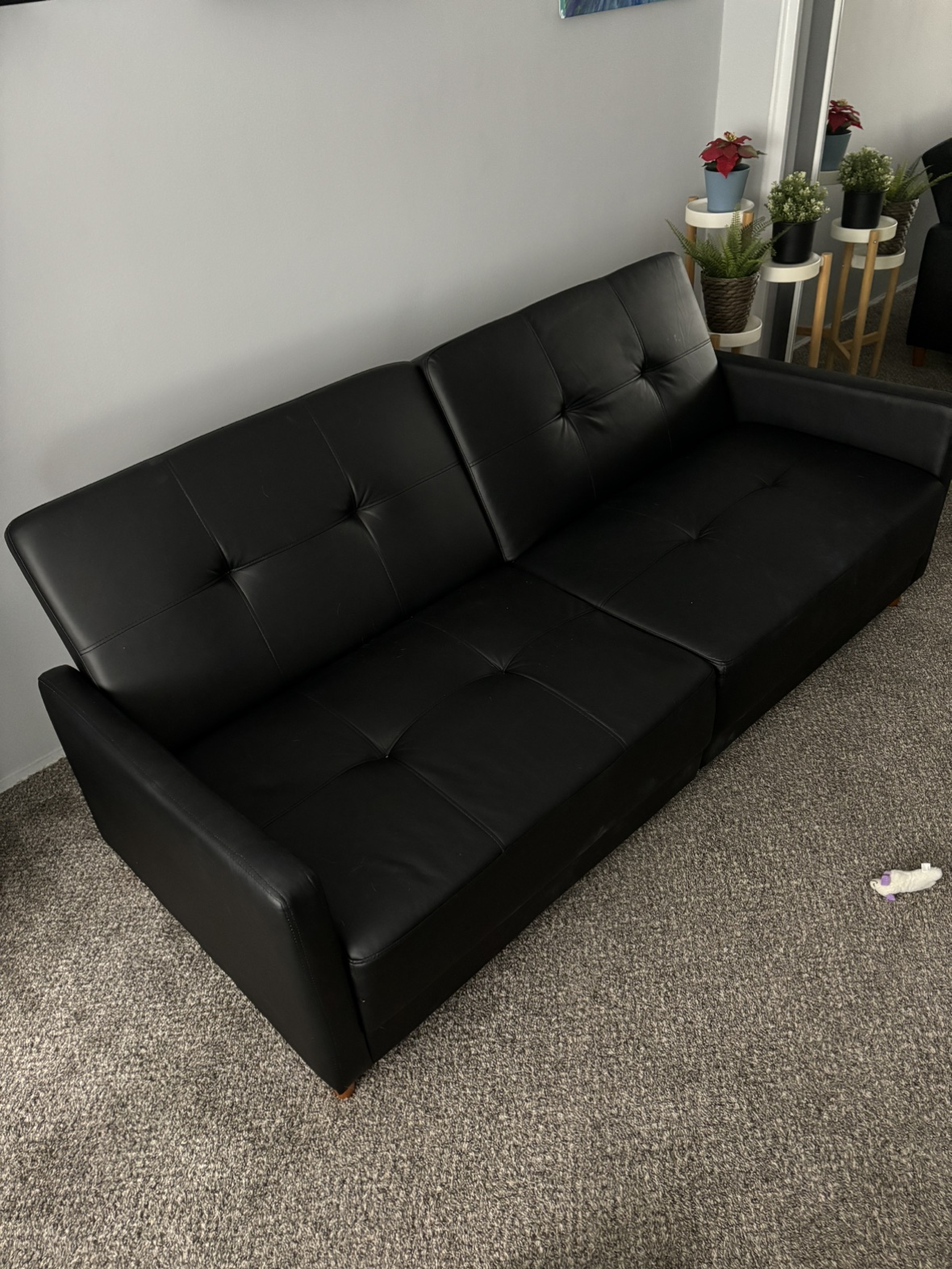 Faux Leather Futon