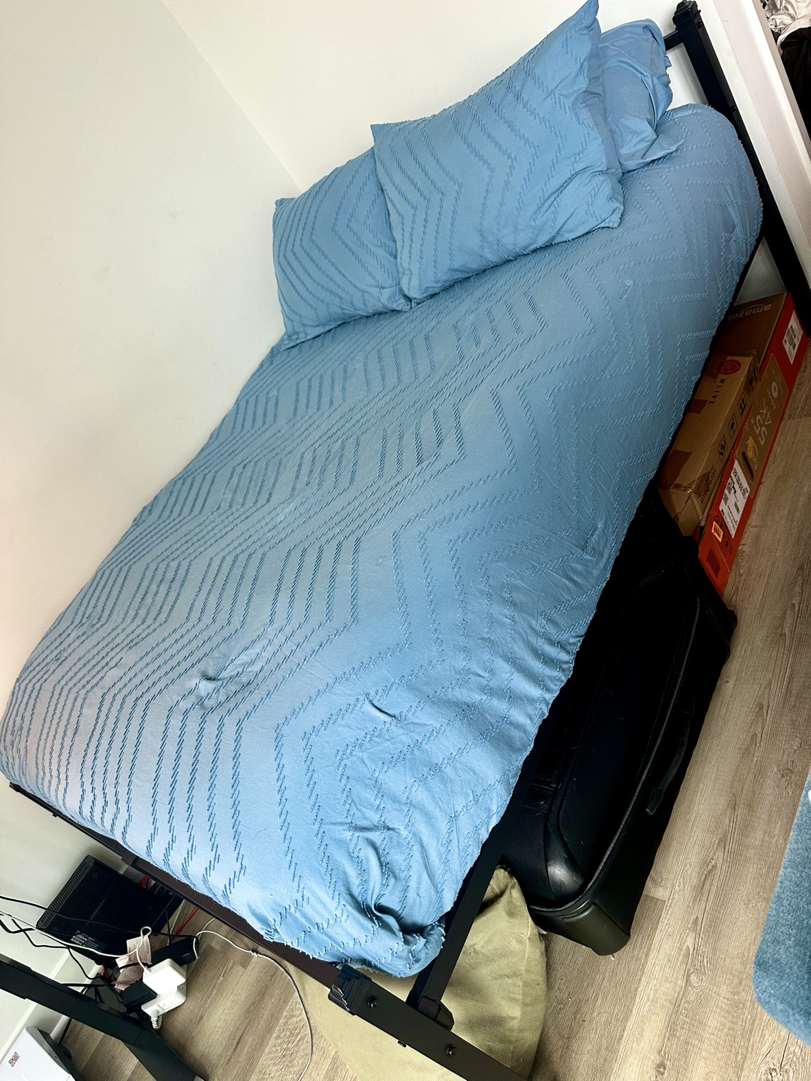 Full Black Metal Bed Frame with Headboard - photo 3