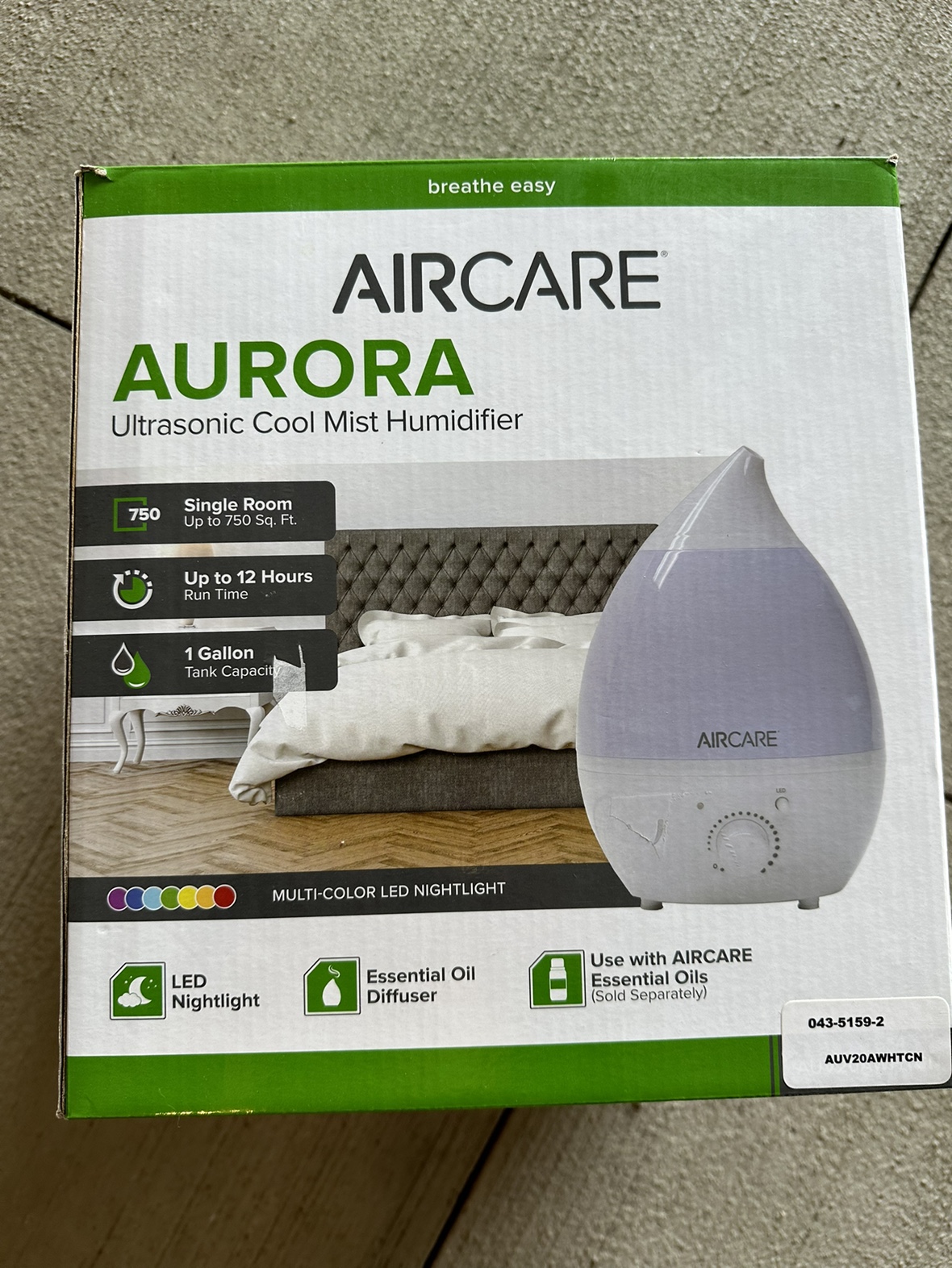 Aircare Aurora Ultrasonic Cool Mist Humidifier