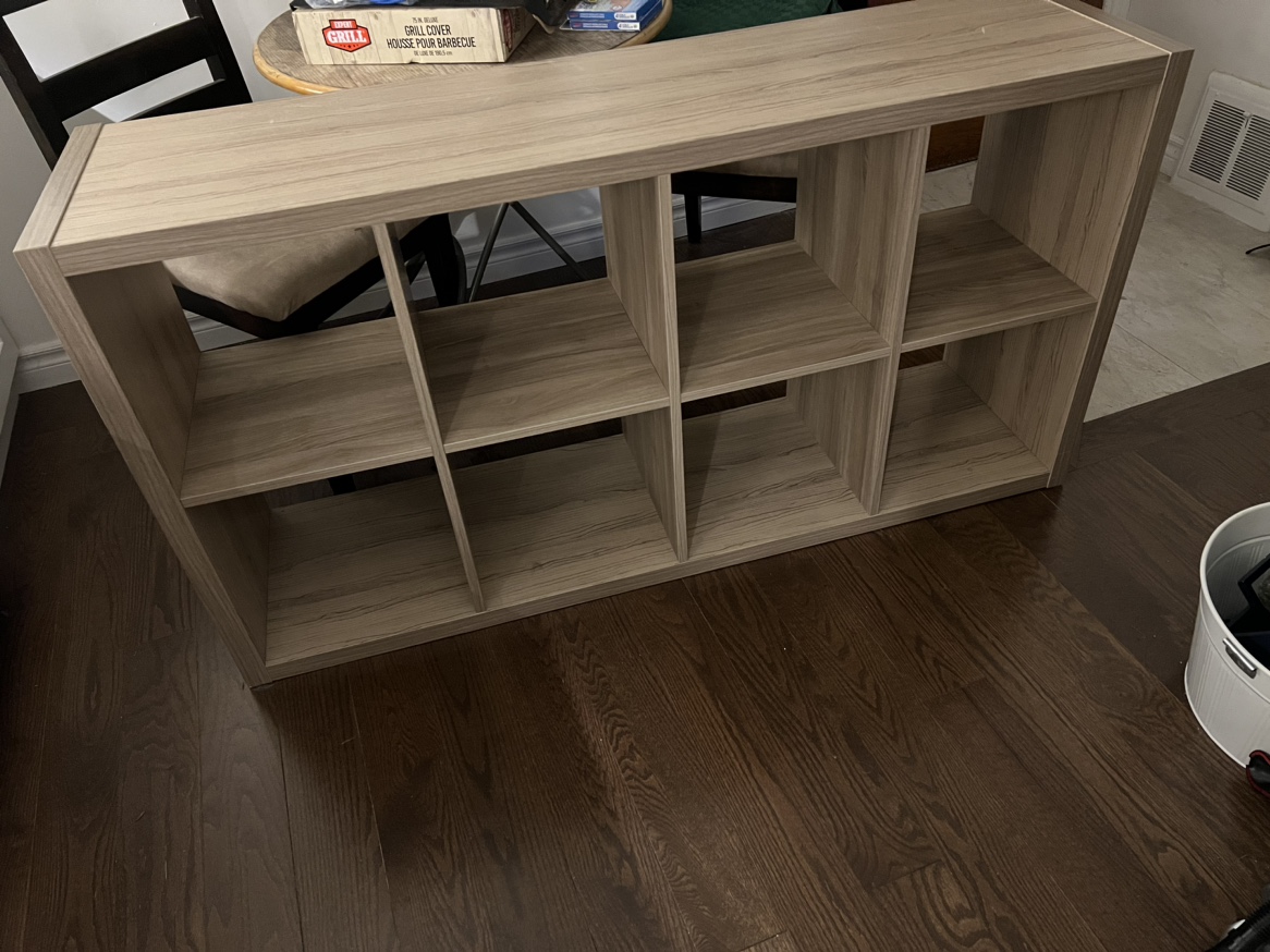 New IKEA Kallax shelf beige wood grain color