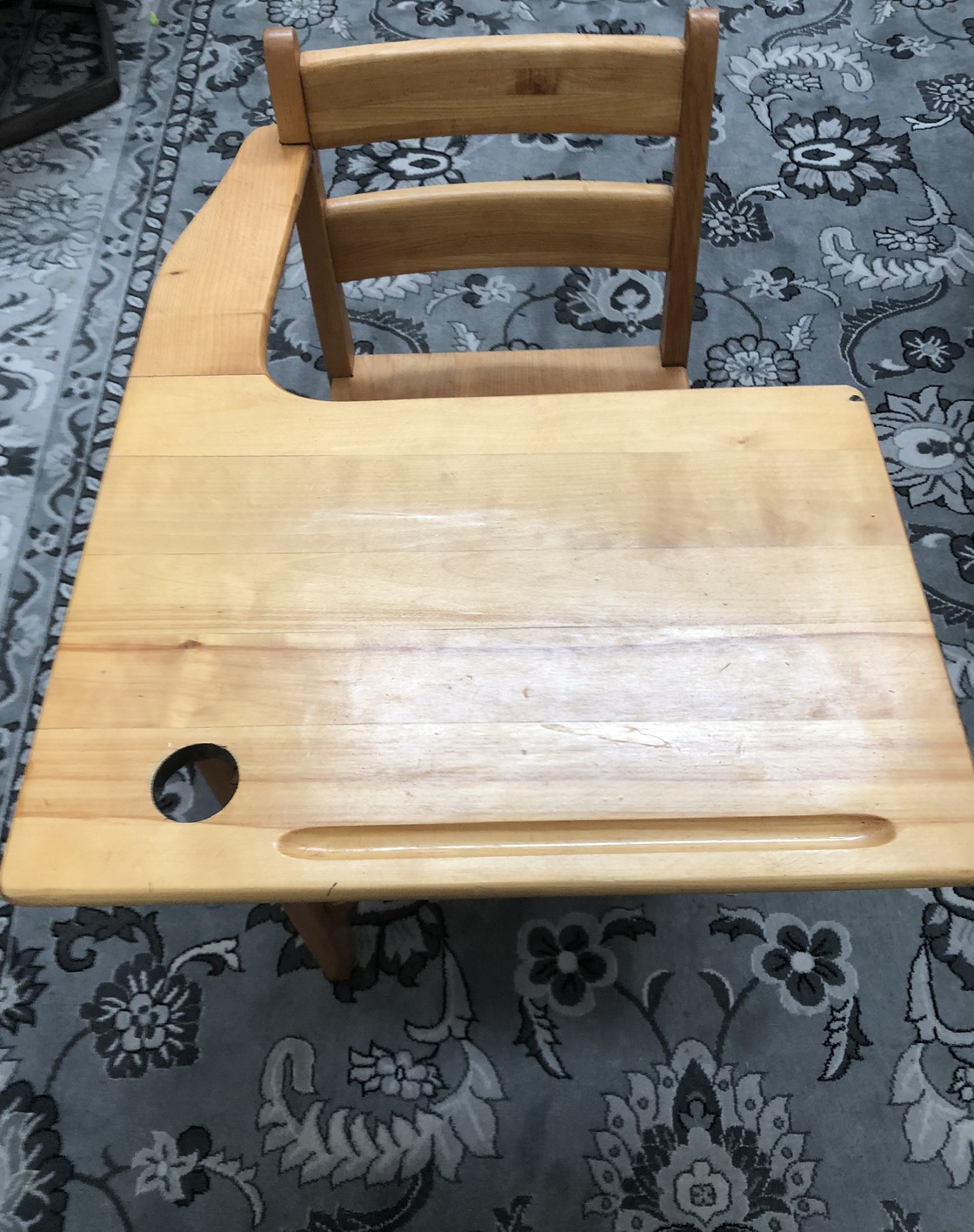 Vintage Wooden School Desk and Chair - photo 2