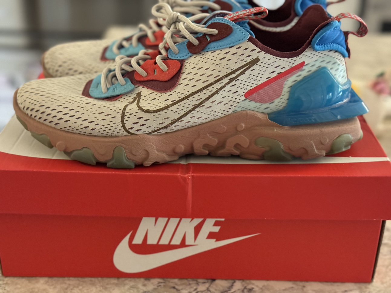 Nike React Vision “Light Bone Terra Blush Photo Blue” - photo 2