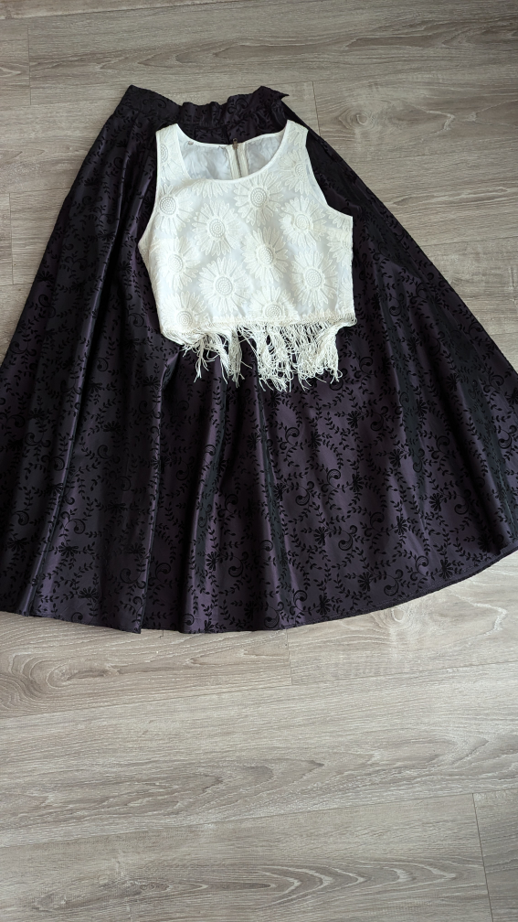 Party dress with white blouse thumbnail