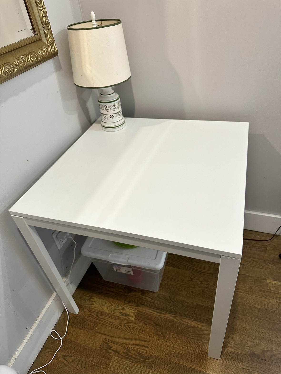 White Dining Table and Two Chairs