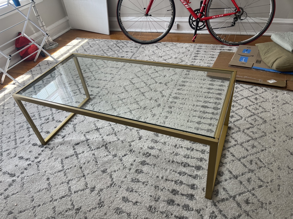 2 glass coffee tables