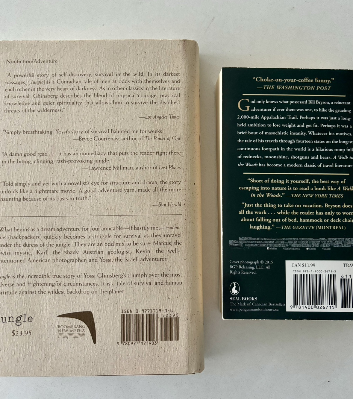 Jungle by Yossi Ghinsberg & A Walk in the Woods by Bill Bryson image indicator(2)