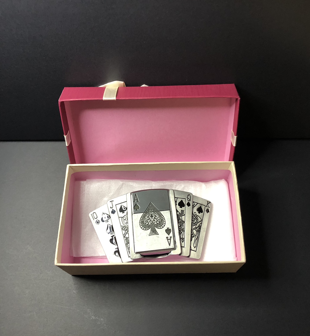 Royal Flush Lighter Belt buckle. Hidden stash collection