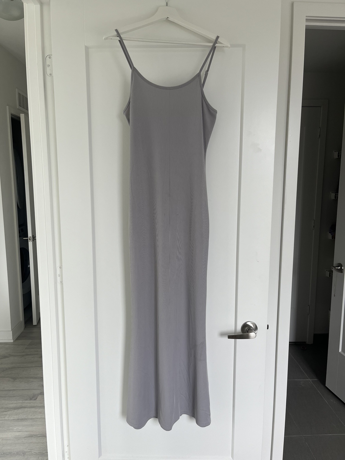 Grey Ribbed Slip Dress thumbnail