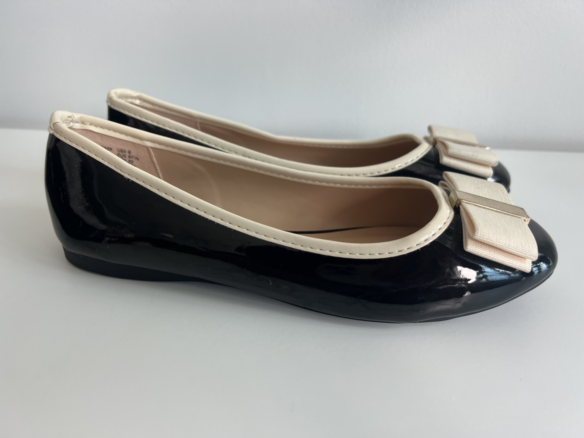 Fiona Black Ballet Flats with Bows Size 6 - Brand New Never Used - photo 2