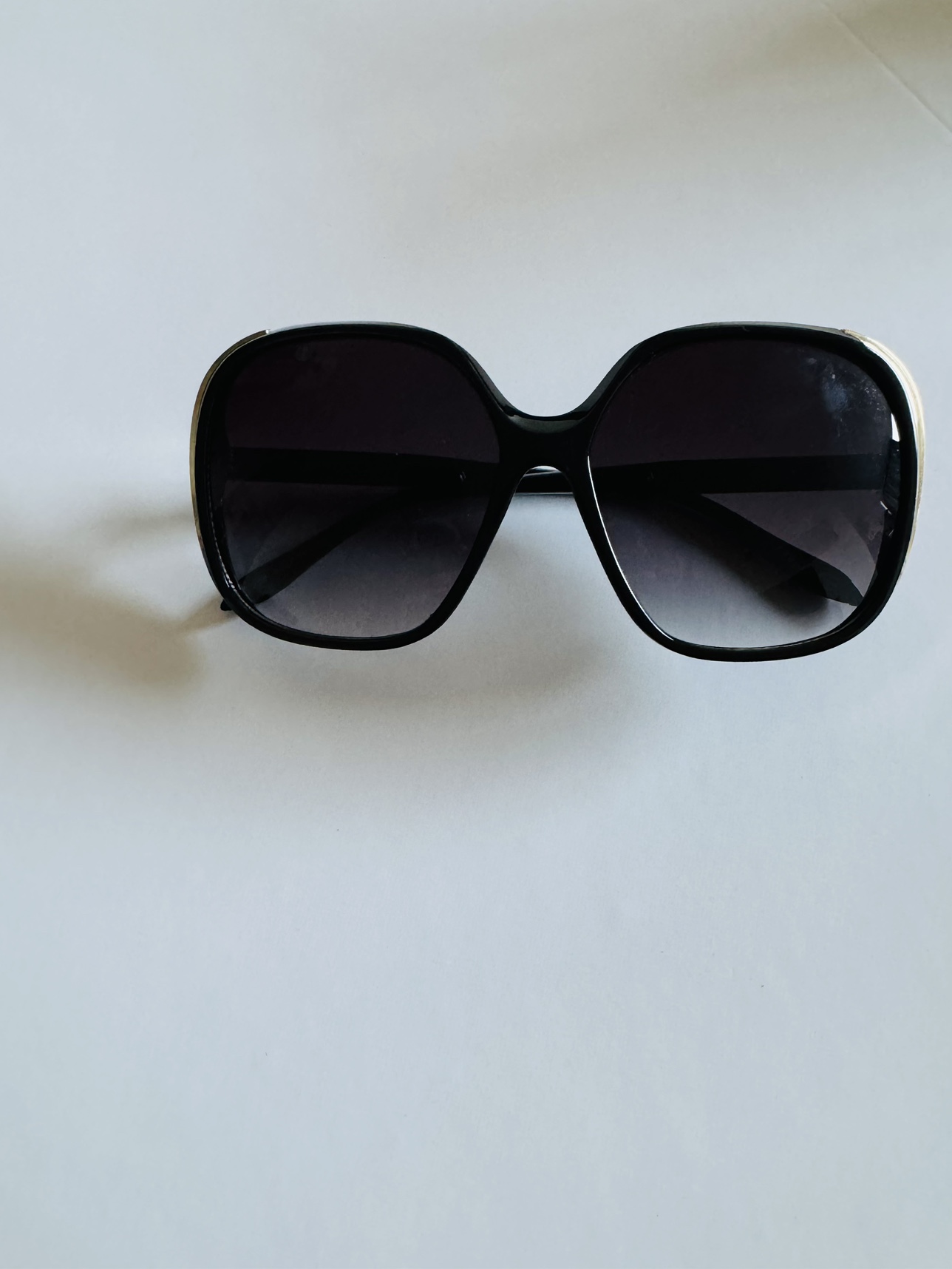 Black Sunglasses with Gold Trim