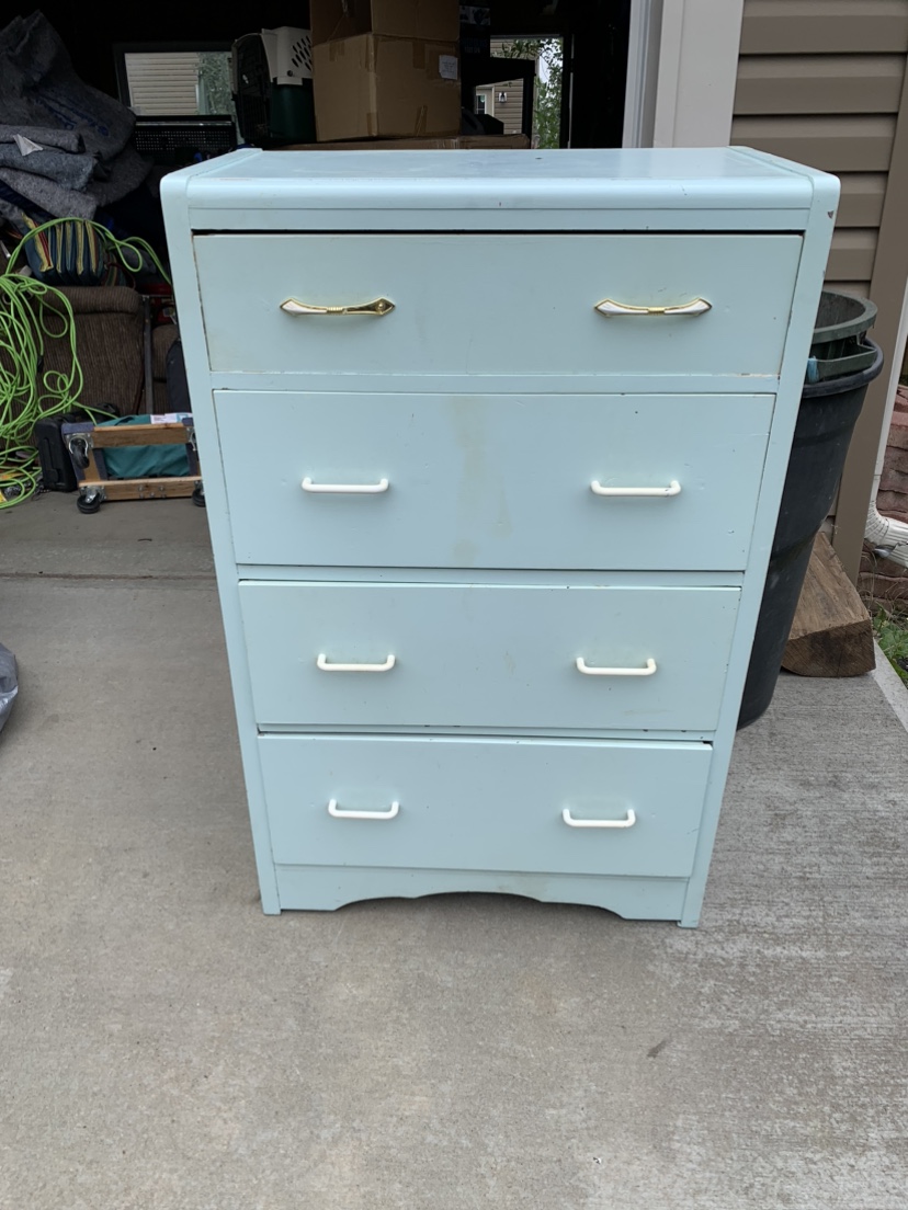Blue Dresser with Four Drawers - photo 2