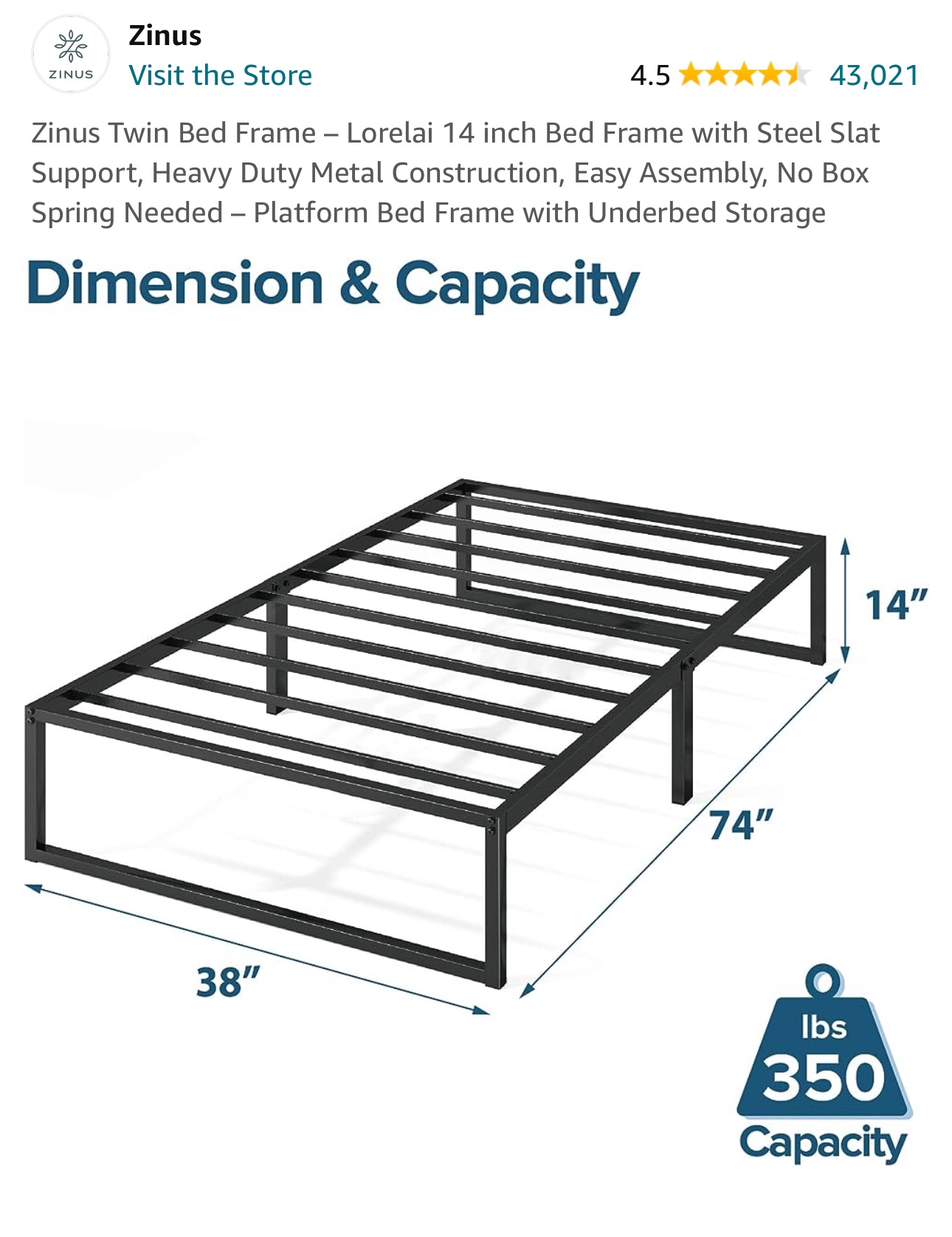 Twin Metal bed fame