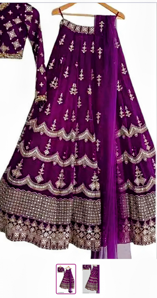 Purple Georgette  Lehenga Choli thumbnail
