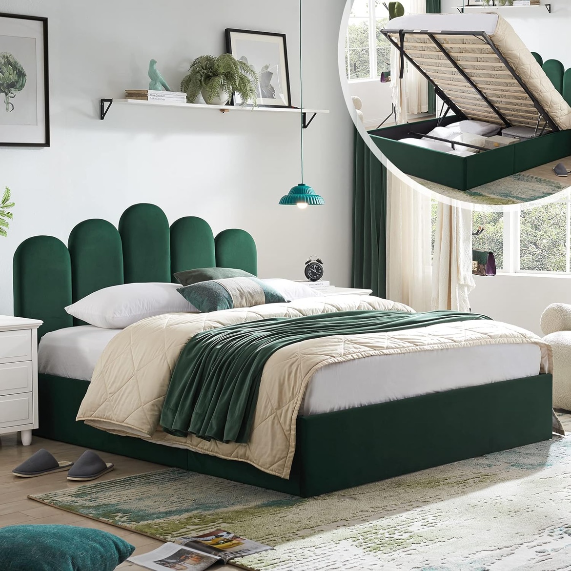 Green Velvet Bedframe