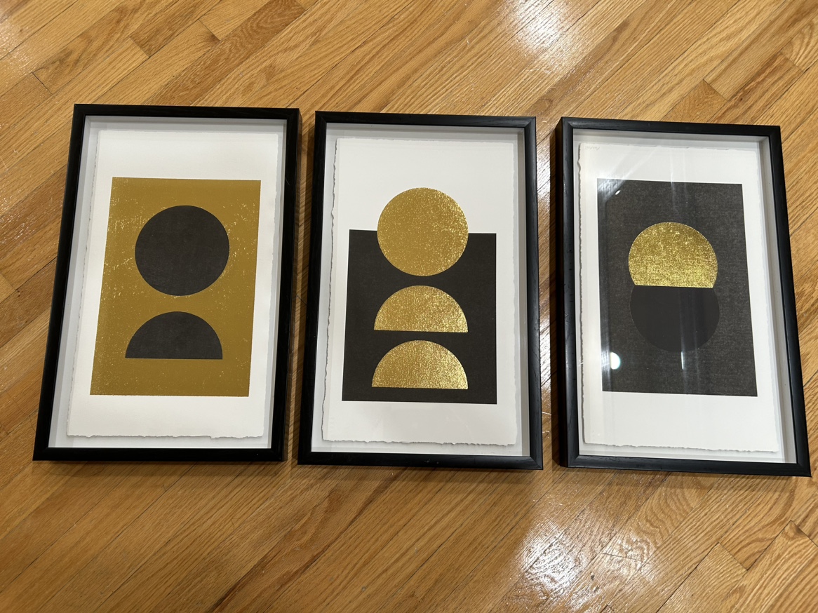 Gold and Black Geometric Art Prints, wall art thumbnail