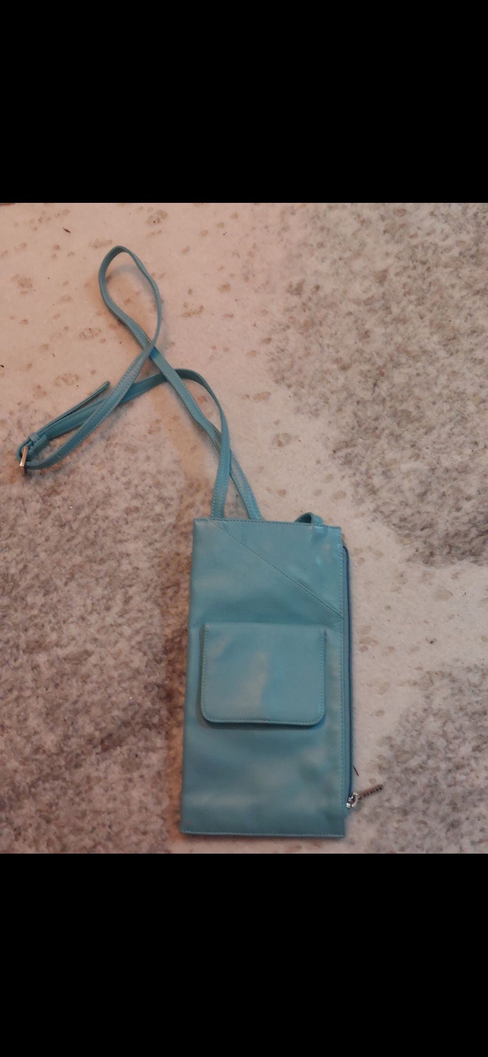 Danier Blue Leather Crossbody/Phone Purse thumbnail