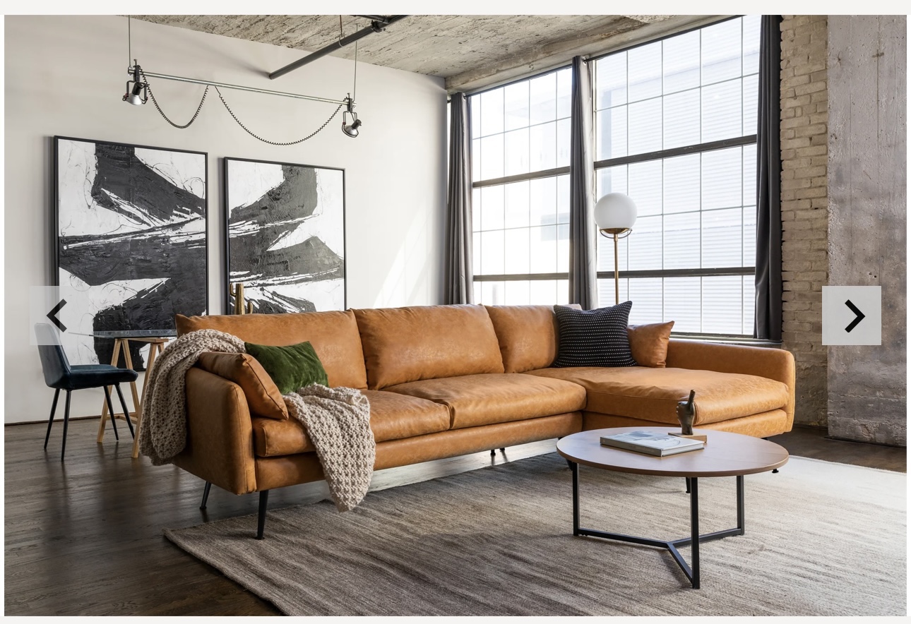 Albany Park vegan leather sectional sofa - photo 2