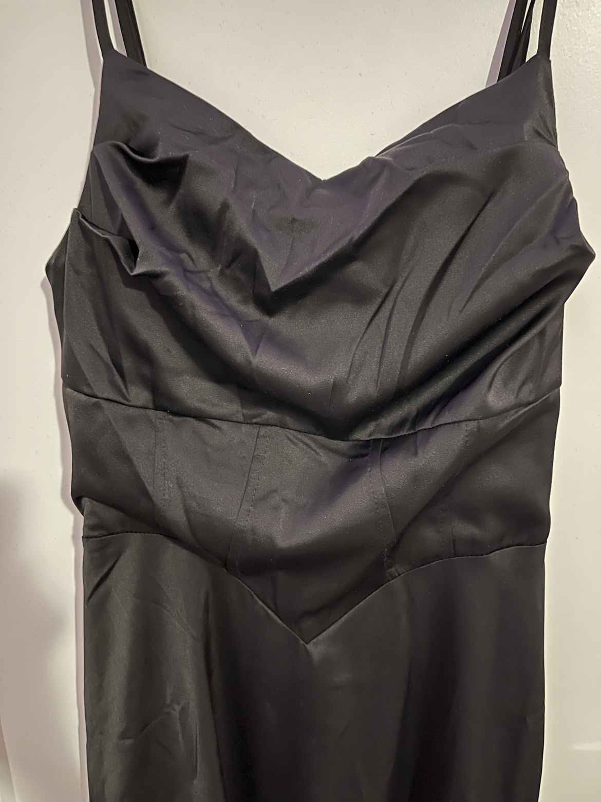 Black Satin Slip Dress - photo 2