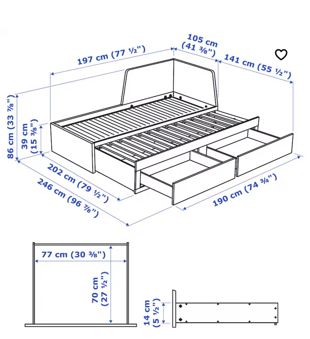 IKEA Daybed with 2 drawers & 2 twin mattresses (Moving out deal) - photo 4