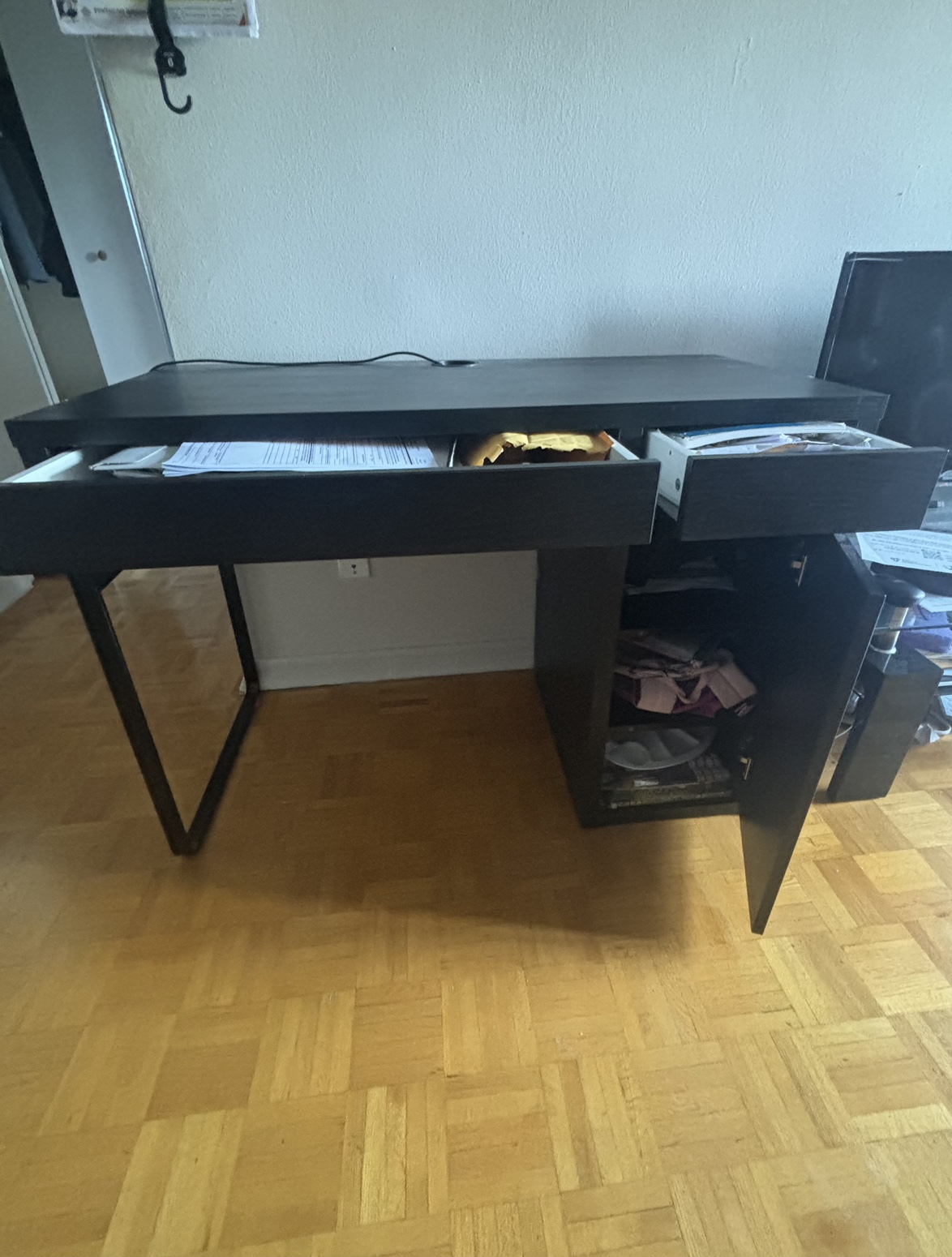 Black Desk with Storage ikea - photo 3