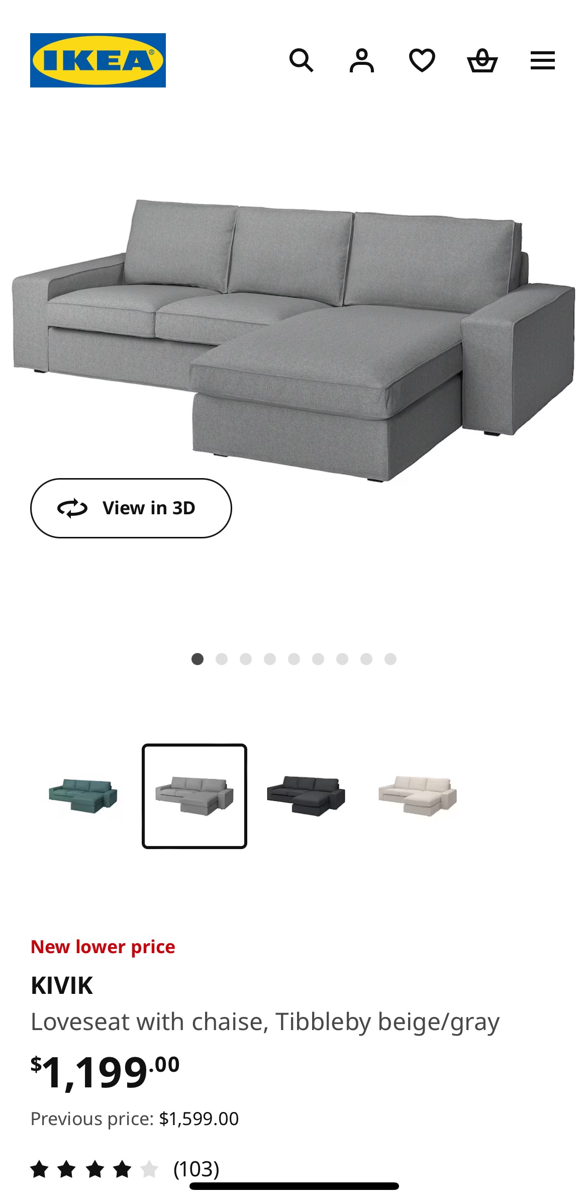 Moving sale!! IKEA KIVIK Loveseat with Chaise - photo 2