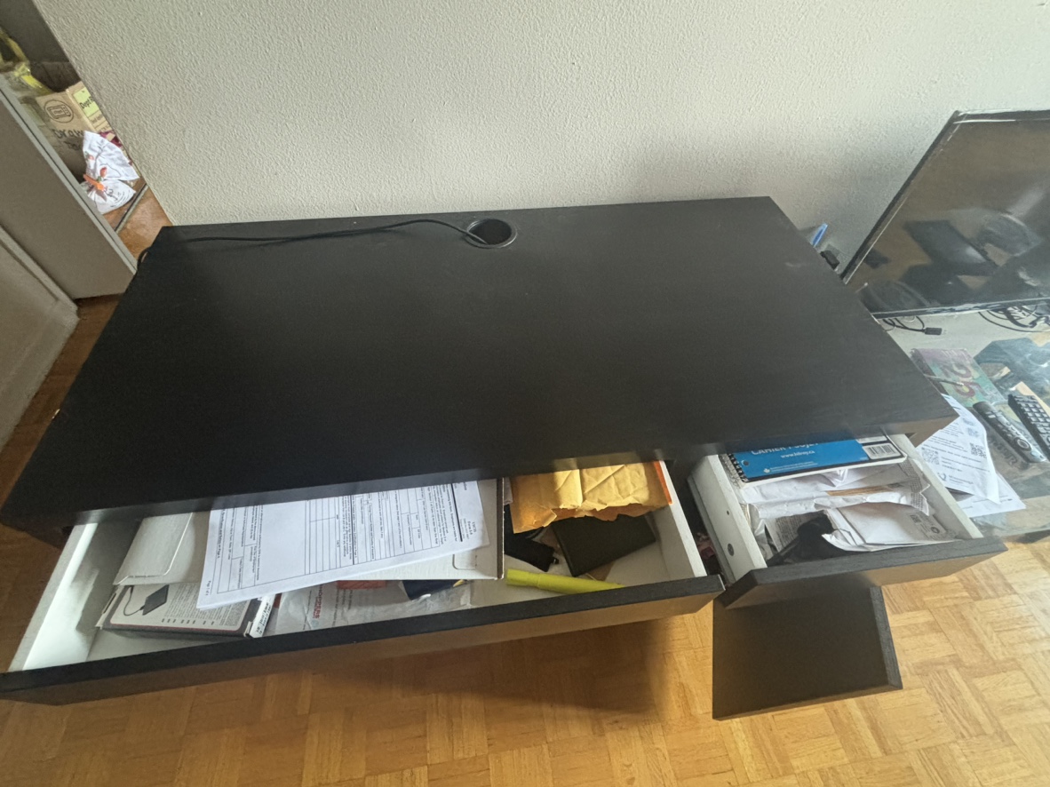 Black Desk with Storage ikea - photo 2