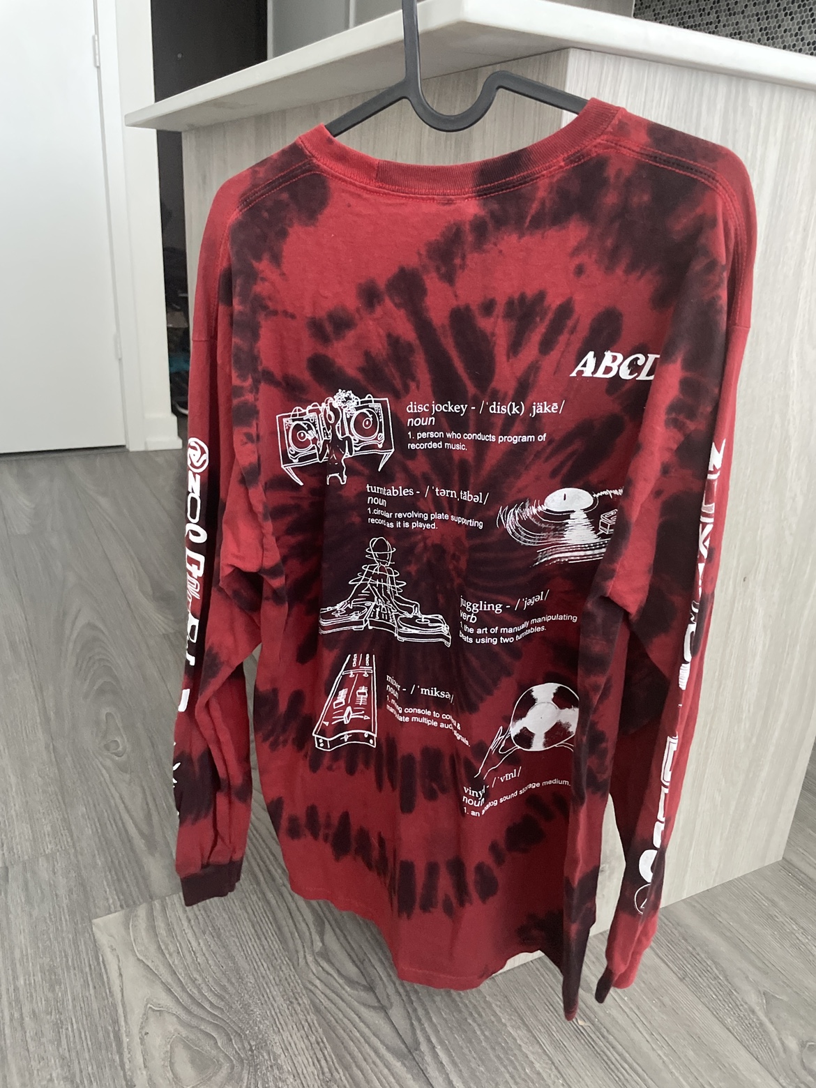 Red Tie Dye Long Sleeve T-Shirt - photo 3