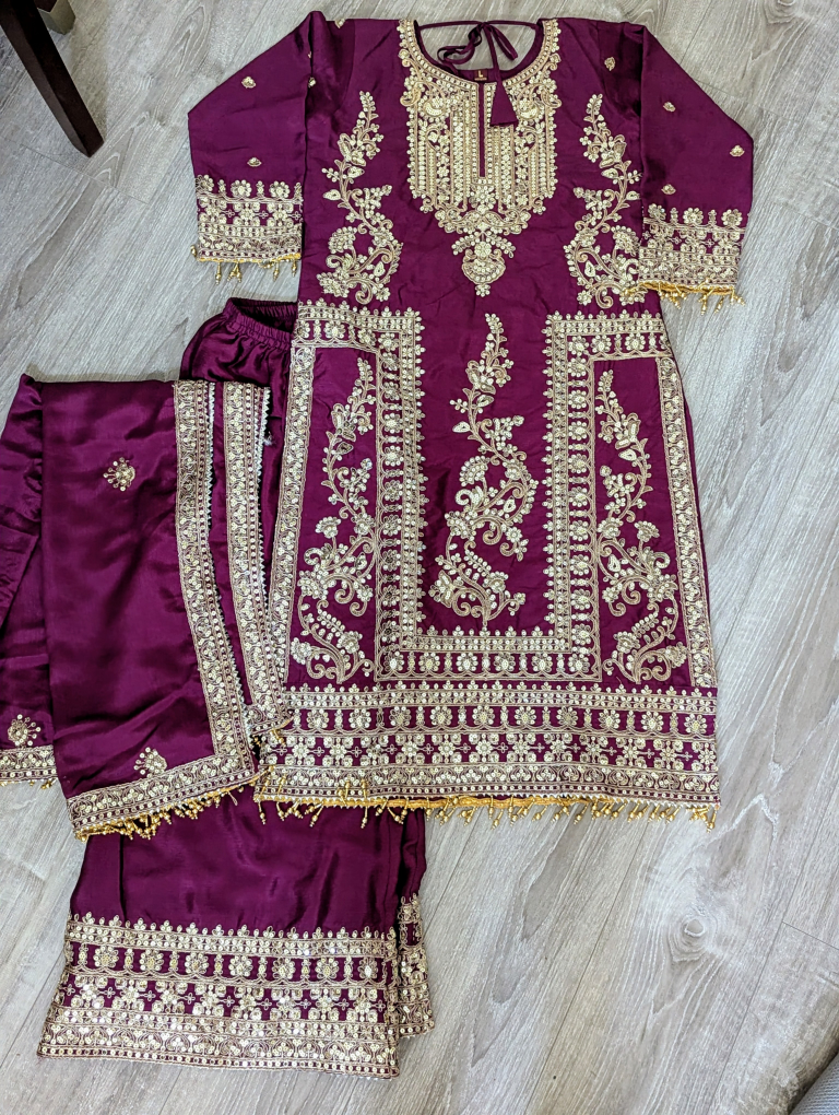 Party style Purple Embroidered Suit thumbnail