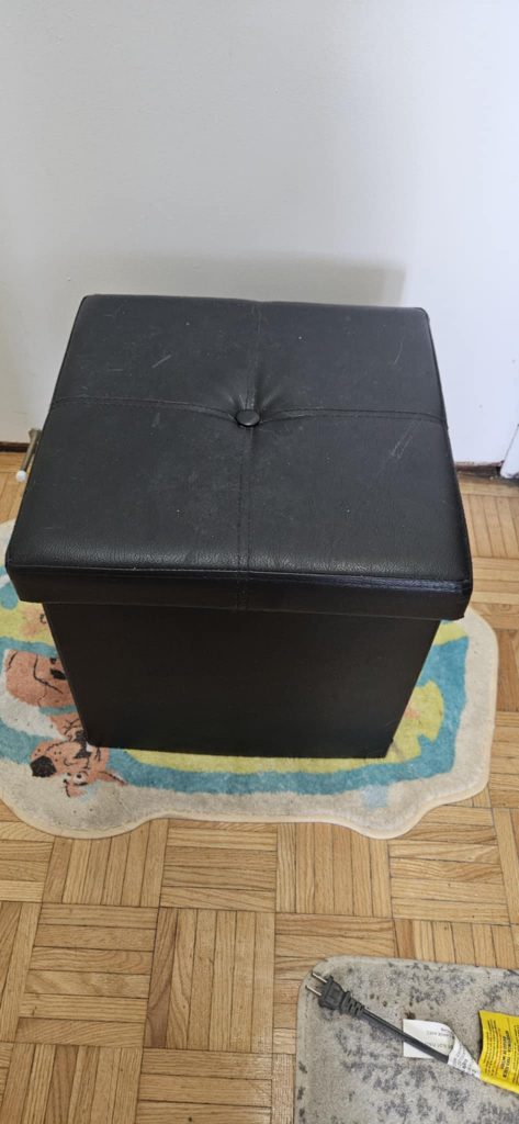 2 black ottoman with storage space - photo 2