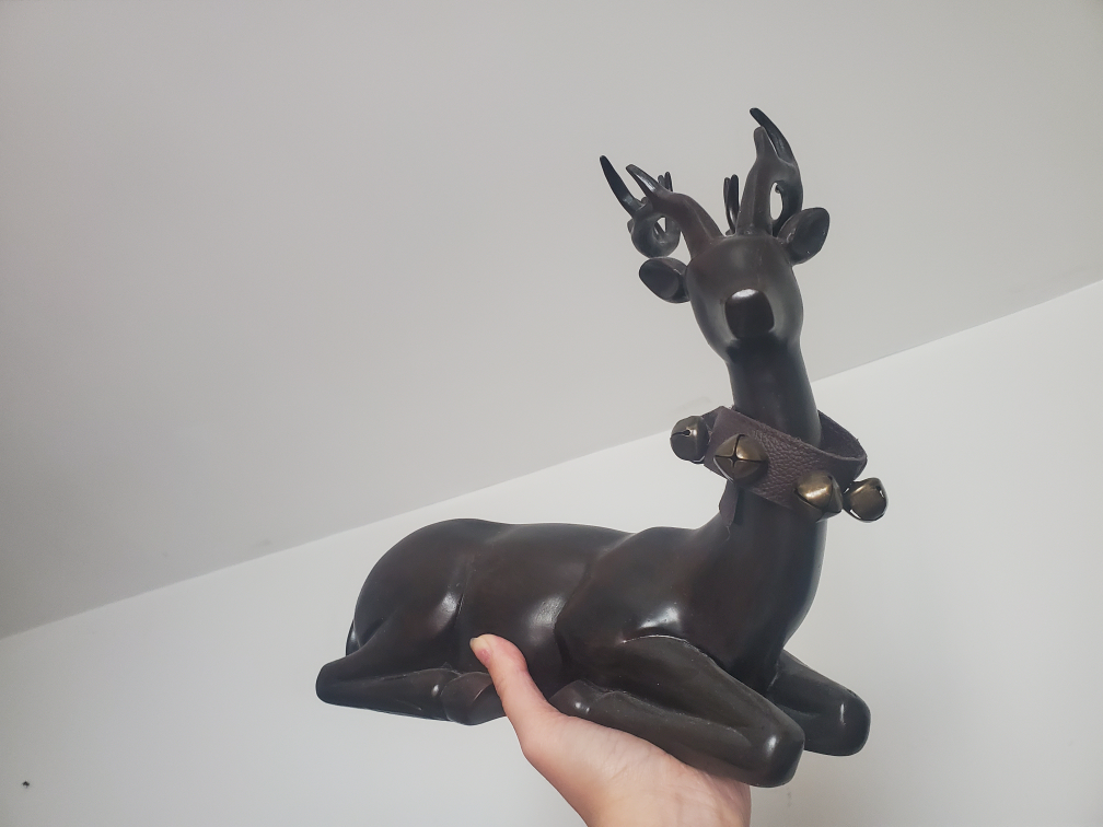 Reindeer Figurine/ Deer Statue/ Elk Sculpture