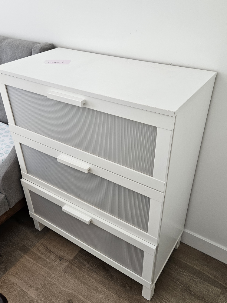 White 3-Drawer Dresser