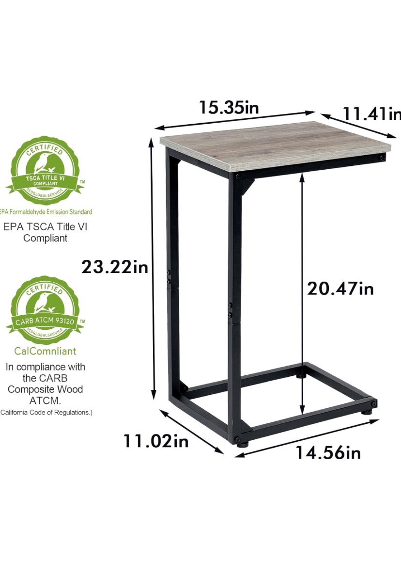 AMHANCIBLE C Shaped End Table Set of 2 - photo 3