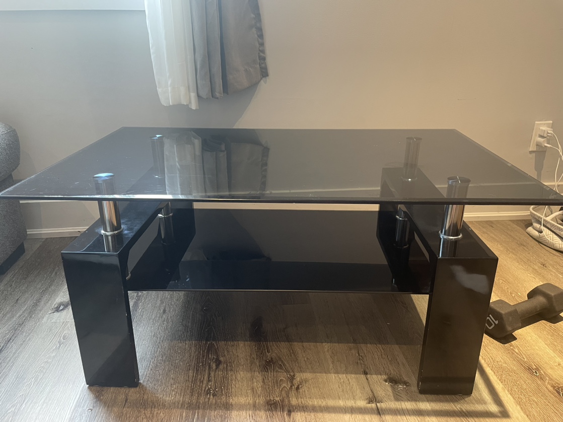 Glass coffee table