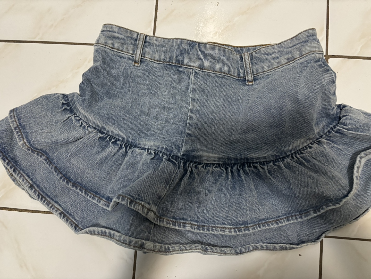 Denim Ruffle Skirt image indicator(2)