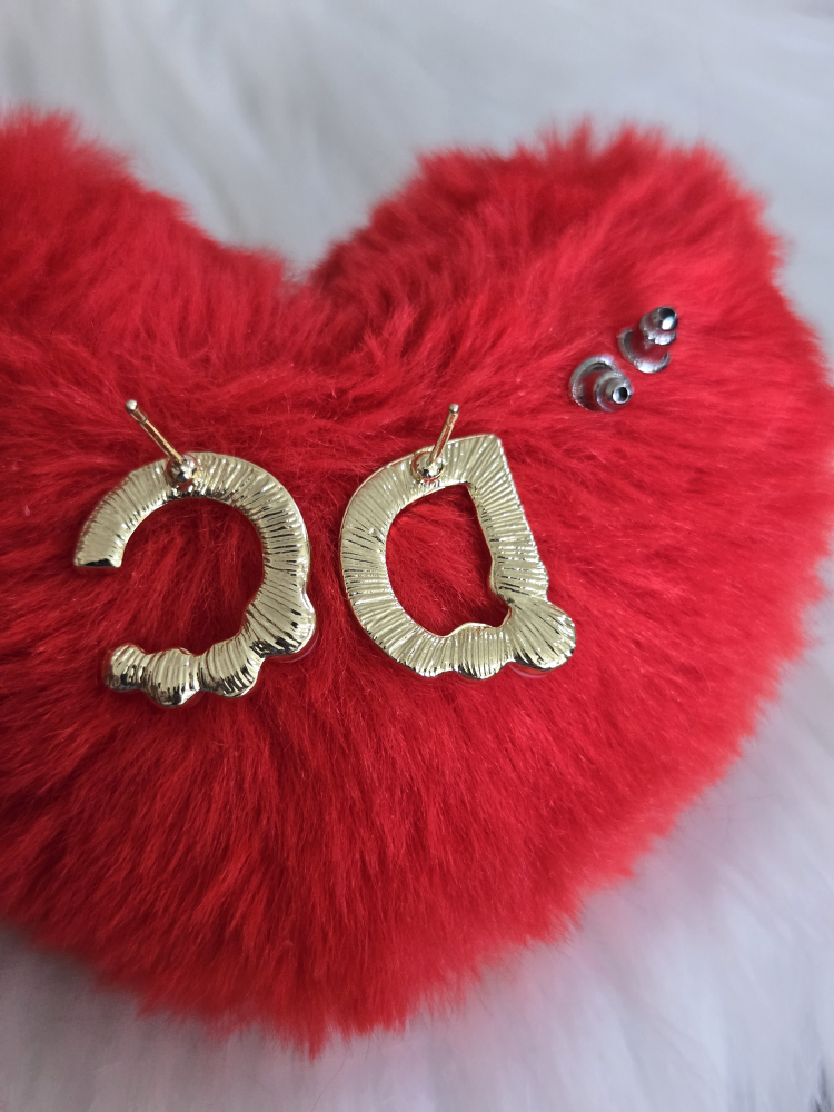 Gold CD Earrings with Pearls *new - photo 3