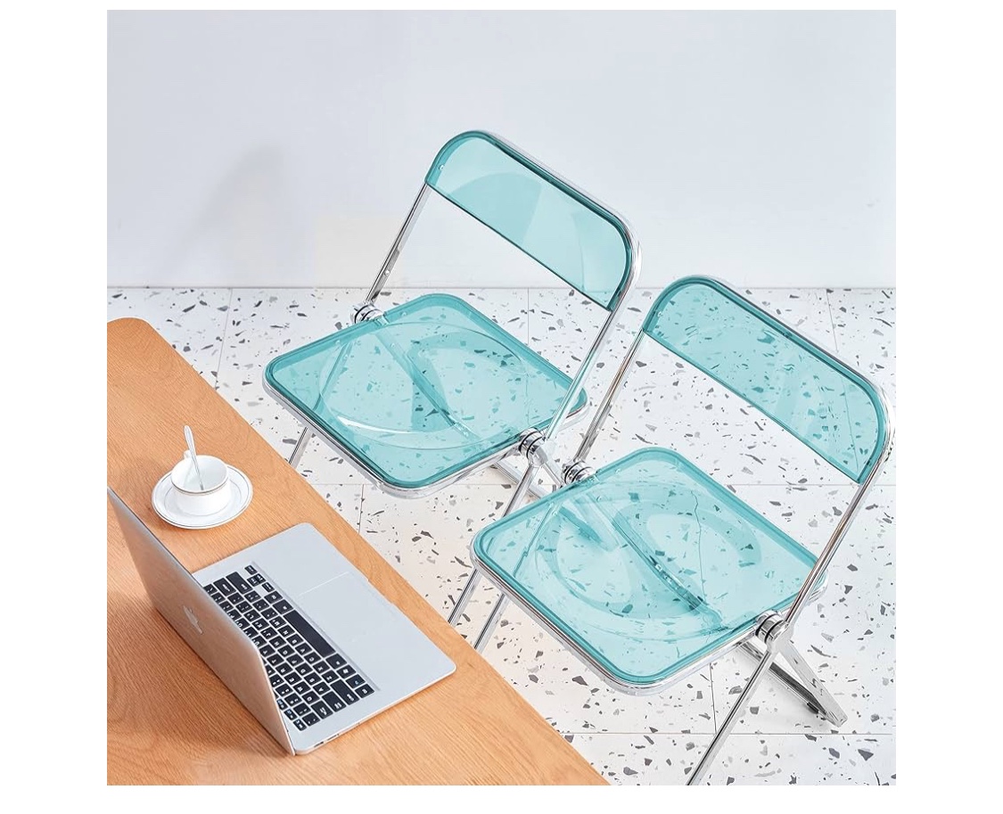 Light Blue Folding Acrylic Chair - photo 2