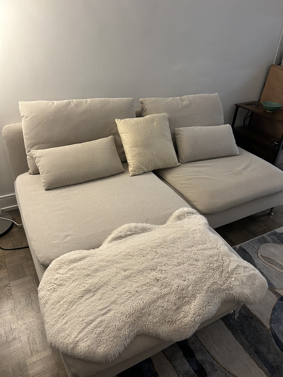 SÖDERHAMN IKEA 2-Seater Beige Sofa with Chaise
