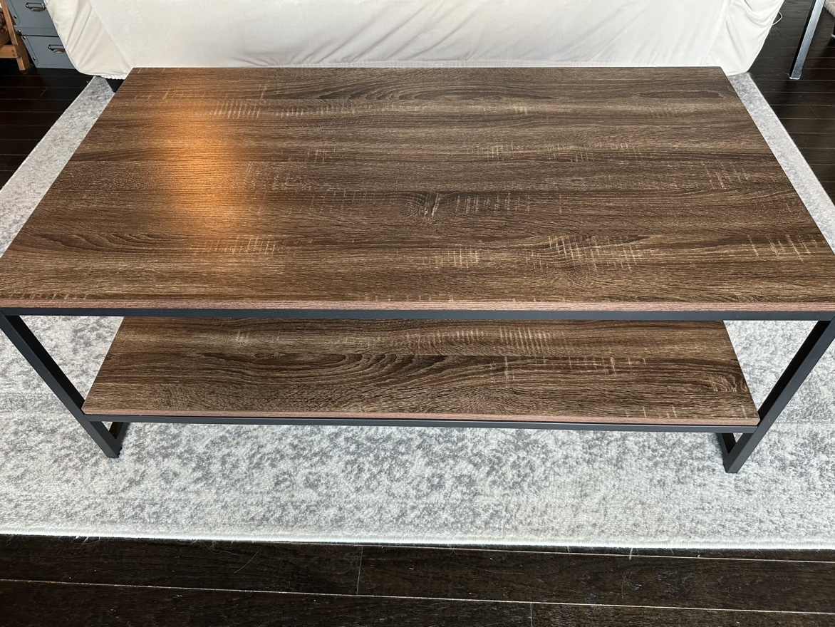 2 tier dark brown coffee table
