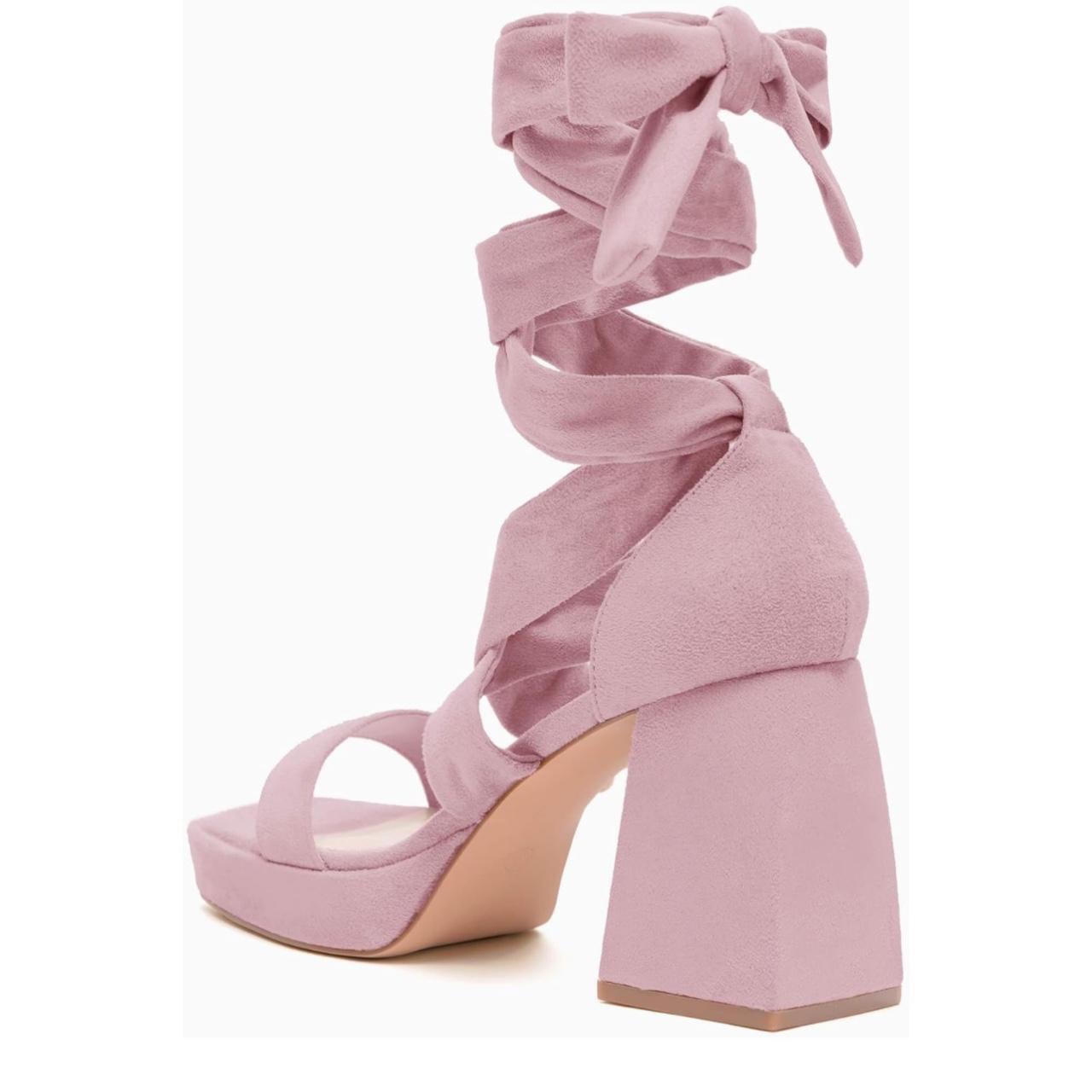 Pink Suede Lace Up Heels - photo 2