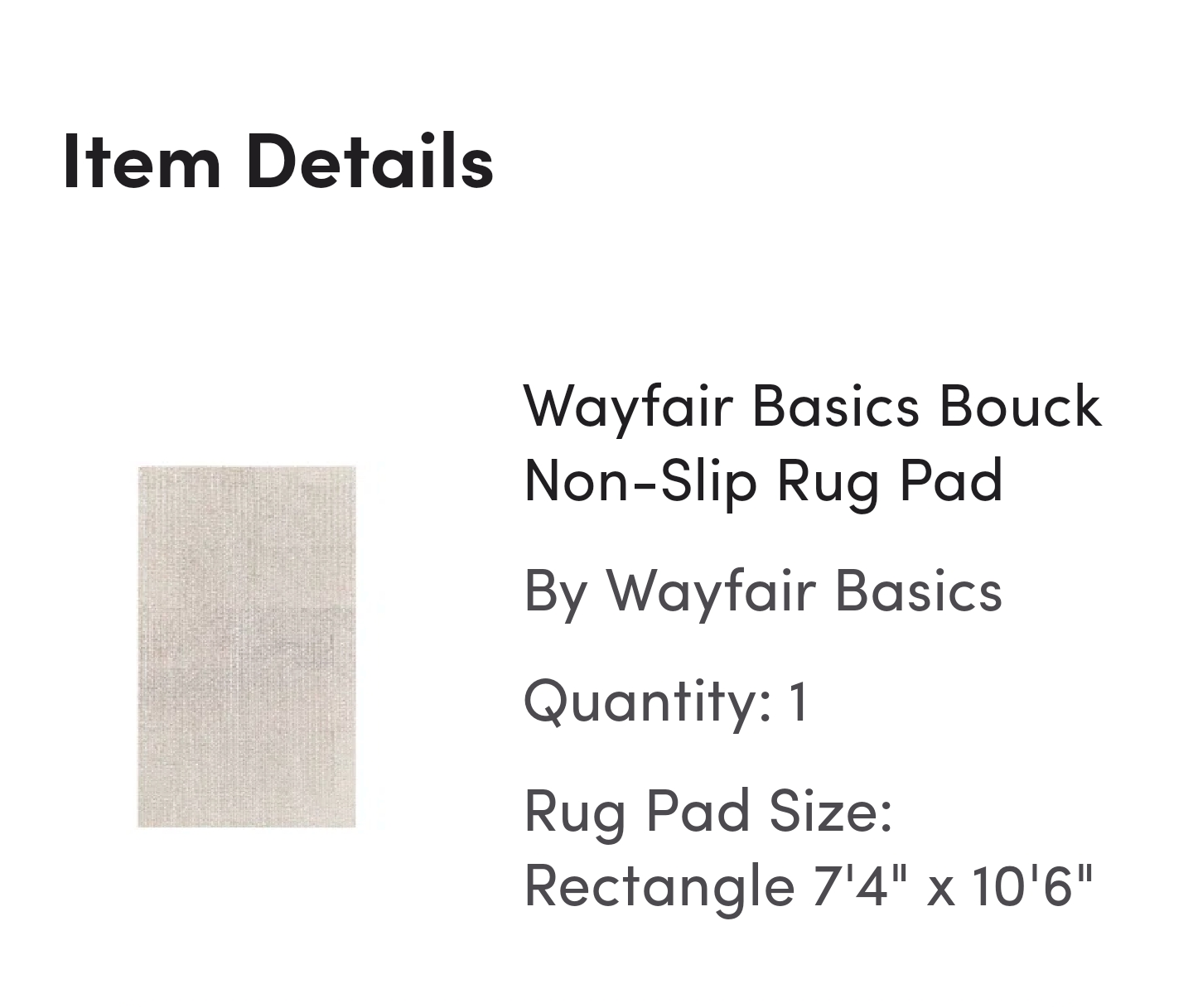 Wayfair Basics Non-Slip Rug Pad