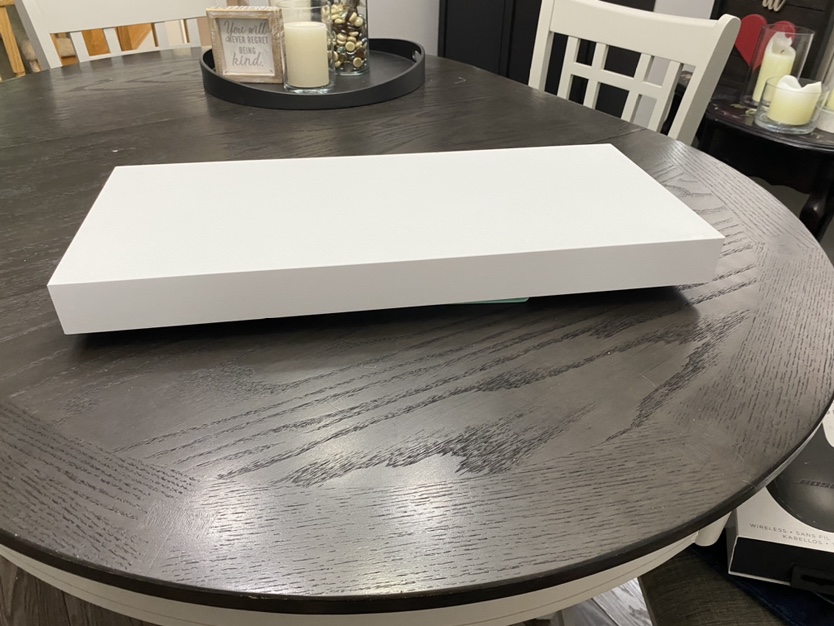 Two White Floating Shelf with Brackets - photo 2